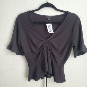 NWT Black Drawstring Crop Top